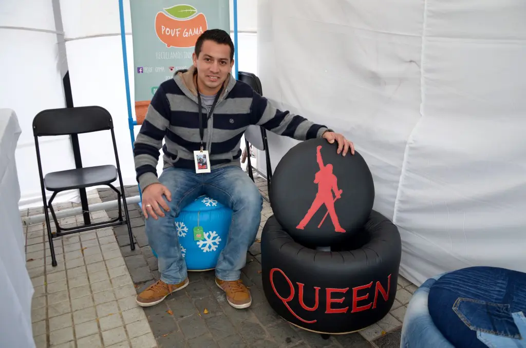 Pouf Gama: Confortable pasión por el reciclaje emprendedor
