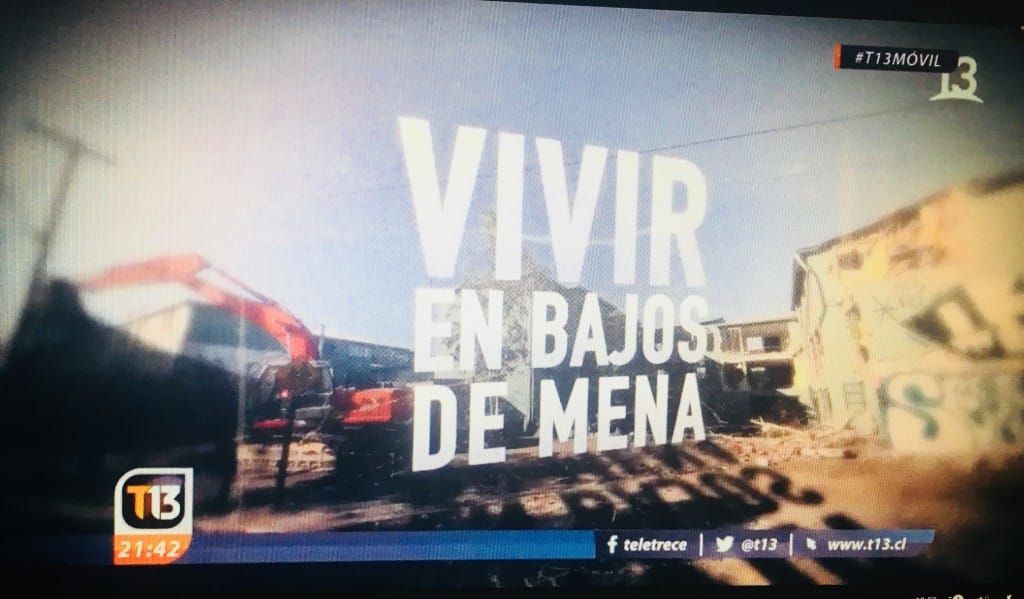 Canal 13 realizó reportaje de cómo es la vida en población Bajos de Mena