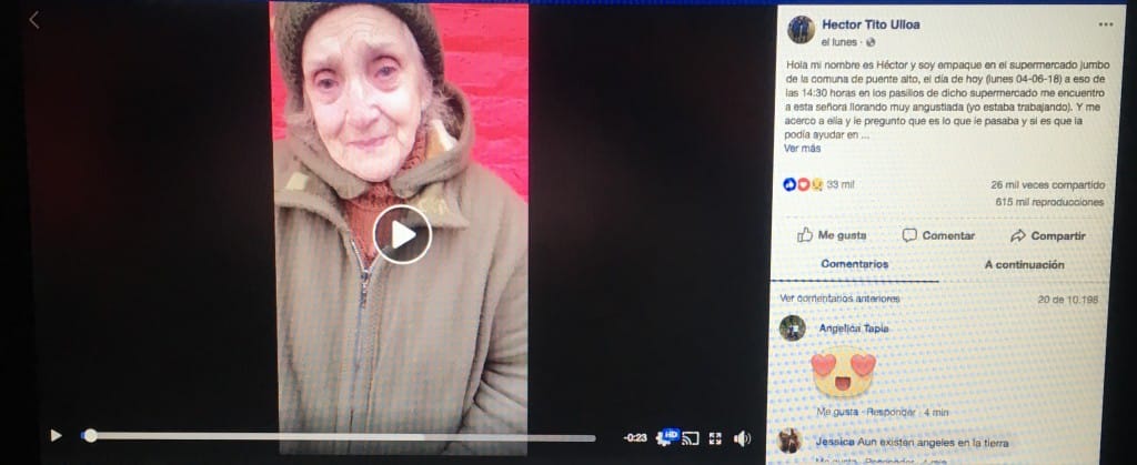 Se viraliza video de abuelita agradeciendo a mujer que la ayudó en supermercado de Puente Alto