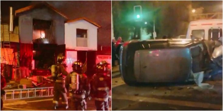 Incendio de una casa provoca accidente vehicular en Puente Alto