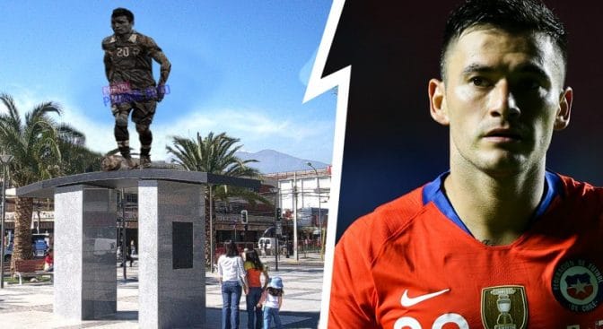 Cambiarán estatua de Manuel Rodríguez por la de Charles Aránguiz