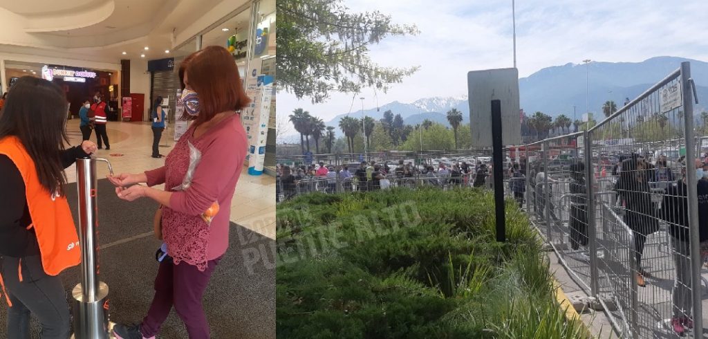 Mall Plaza Tobalaba hizo reapertura con largas filas y nuevas medidas sanitarias
