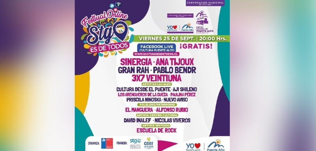 Ana Tijoux, Sinergia y 3×7 Veintiuna participarán en “Santiago es de Todos” festival gratuito que también reunirá artistas de Puente Alto