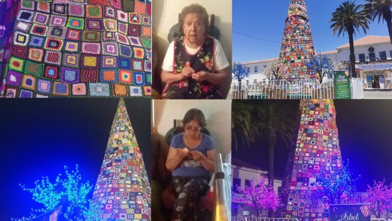 Las manos mágicas detrás del árbol de Navidad tejido a crochet en Puente Alto