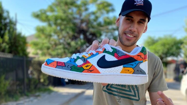 ¡Fomento a la reutilización! Vecino de La Florida emprende con restauración y personalización de zapatillas