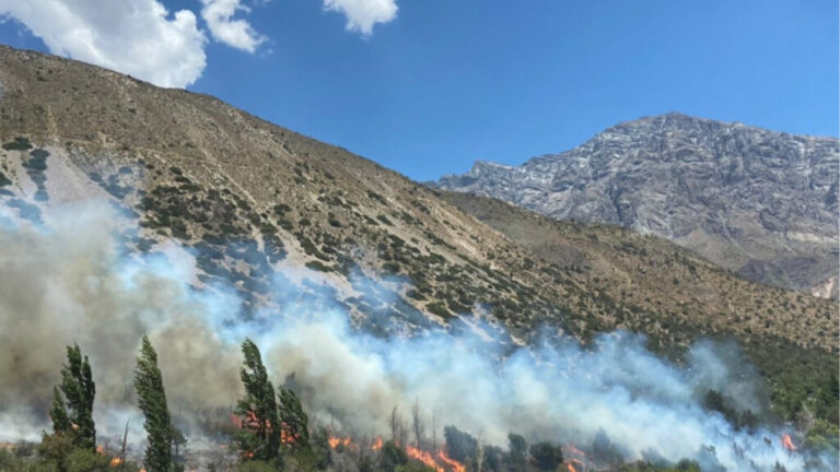 Incendio en San José de Maipo: Siniestro ha consumido cerca de 9 hectáreas y amenaza sectores poblados