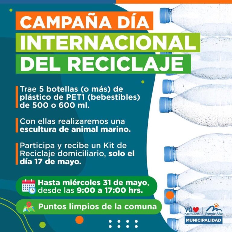 “Trae tu botella”: Puente Alto presenta campaña por el día internacional del reciclaje