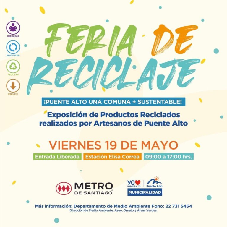 Este viernes se realizará una nueva versión de la Feria de reciclaje en Puente Alto