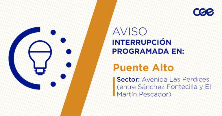CGE anuncia corte de electricidad para este miércoles en sector de Puente Alto