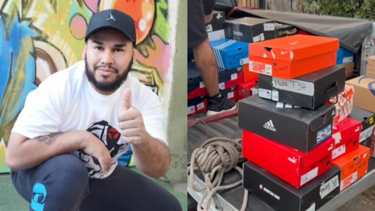 ¡Grande Emilio Álvarez!: Artista puentealtino logró donar 120 pares de zapatillas a damnificados en Valparaíso