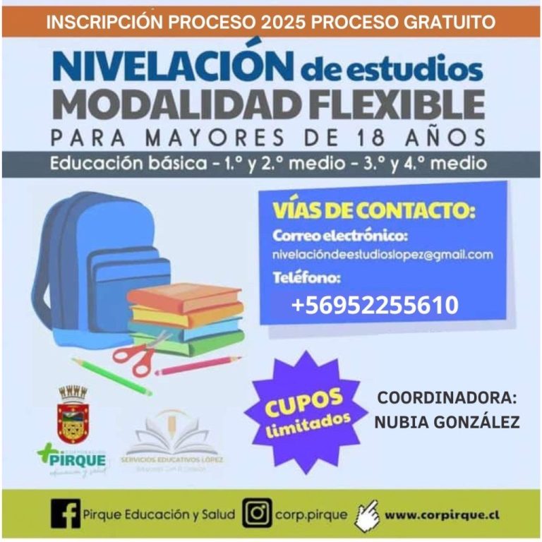 Inscripciones abiertas: Nivelación de Estudios en Pirque para todos los niveles