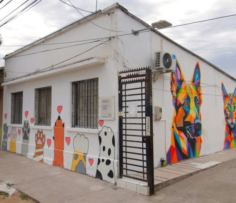 Mural de artista local transforma la fachada de la Veterinaria Municipal de Puente Alto