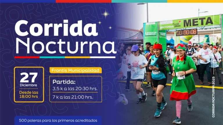 Puente Alto corre de noche: Corrida Nocturna 2025 se tomará las calles este 27 de diciembre