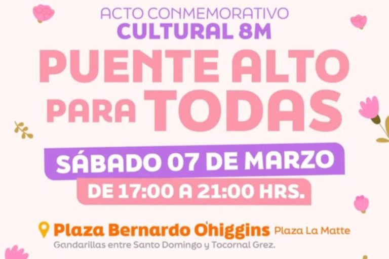 Puente Alto conmemora el 8M con acto cultural en la Plaza La Matte