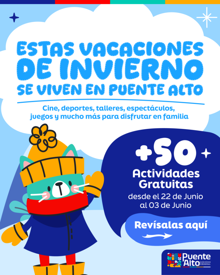 Municipalidad de Puente Alto ofrecerá más de 50 actividades gratuitas durante las vacaciones de invierno