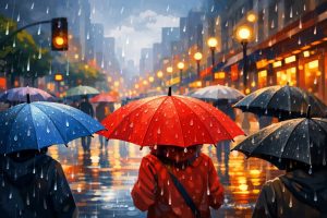 Imagen de lluvia en la ciudad