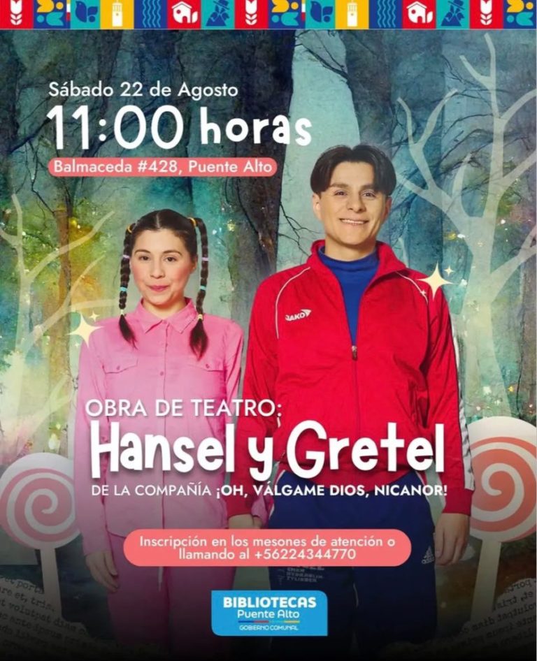 Hansel y Gretel llega a Biblioniños con una entretenida obra de teatro gratuita