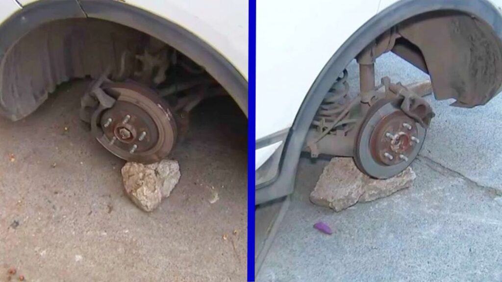 Robo en Puente Alto: vehículo fue encontrado sin sus cuatro neumáticos