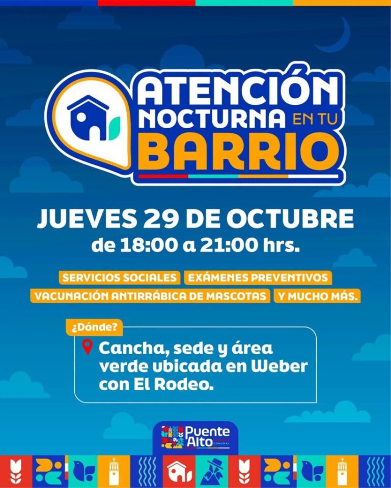 Atención Nocturna en tu Barrio: revisa dónde y a qué hora será la jornada en Puente Alto